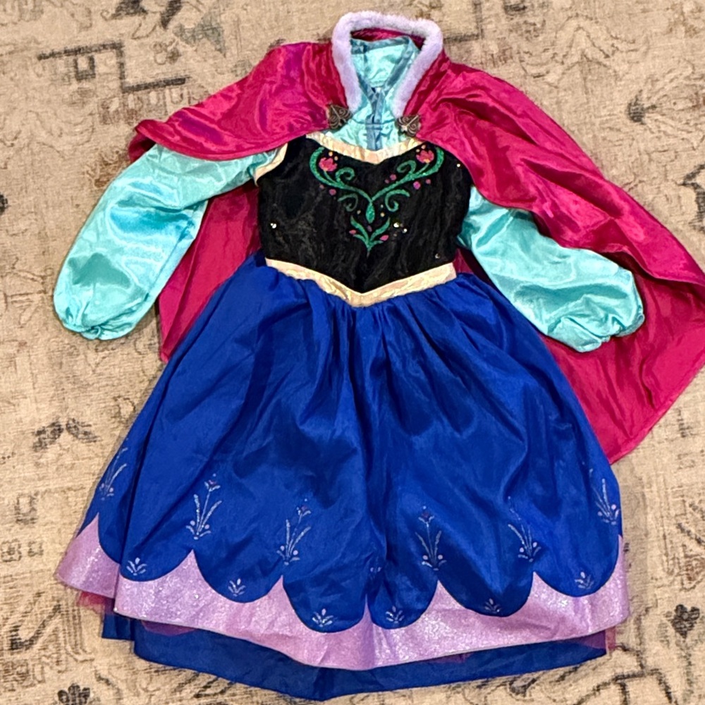 Disney Princess Costume - Blue, Pink, and Black, Frozen Anna Dress